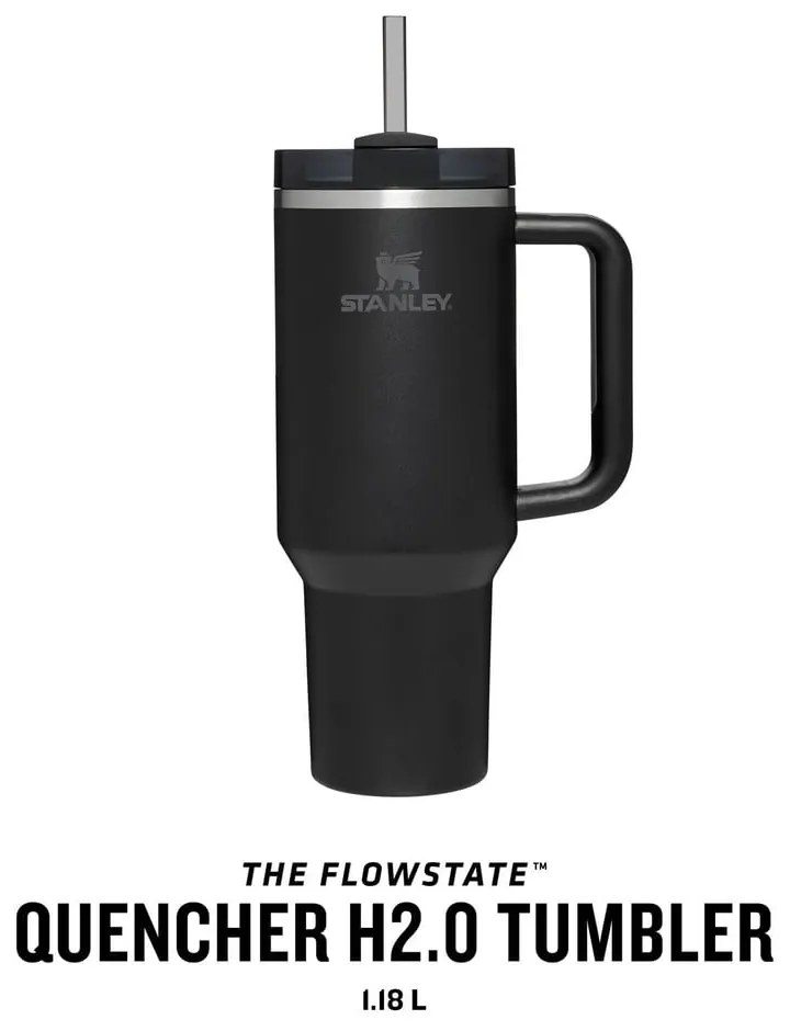 Termos negru 1,18 l Quencher H2.O FlowState – Stanley