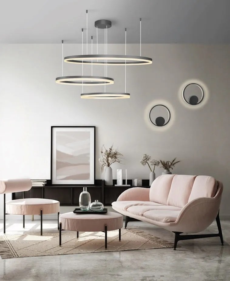 Lustra LED XXL suspendata design modern circular geometric Halo GO