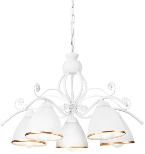 Lustră pe lanț RETRO II 5xE27/60W/230V alb
