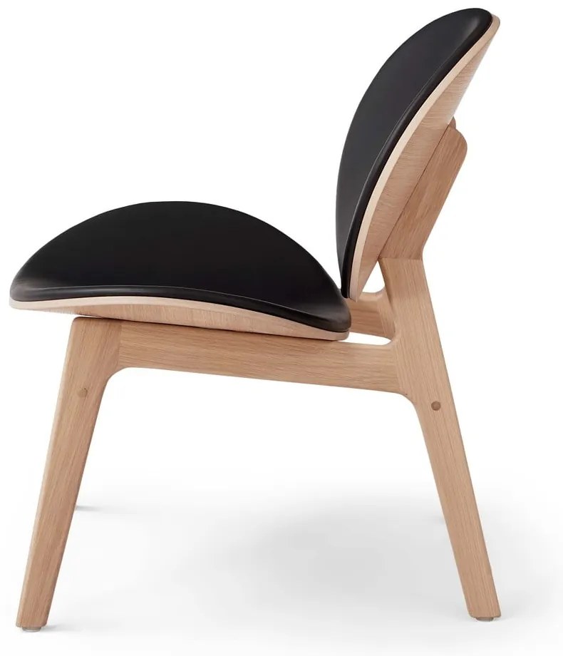 Fotoliu din lemn de stejar cu tapițerie din piele Findahl Hammel One