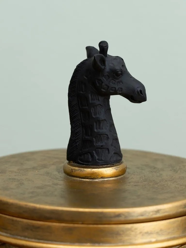 Cutie decorativa, aurie, din rasina, Giraffe