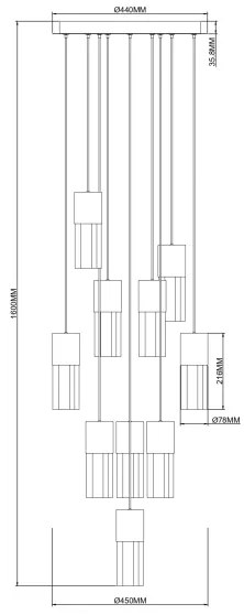 Zuma Line 003064-034738 - Lustră LED IGGLY pe cablu LED/50W/230V, auriu