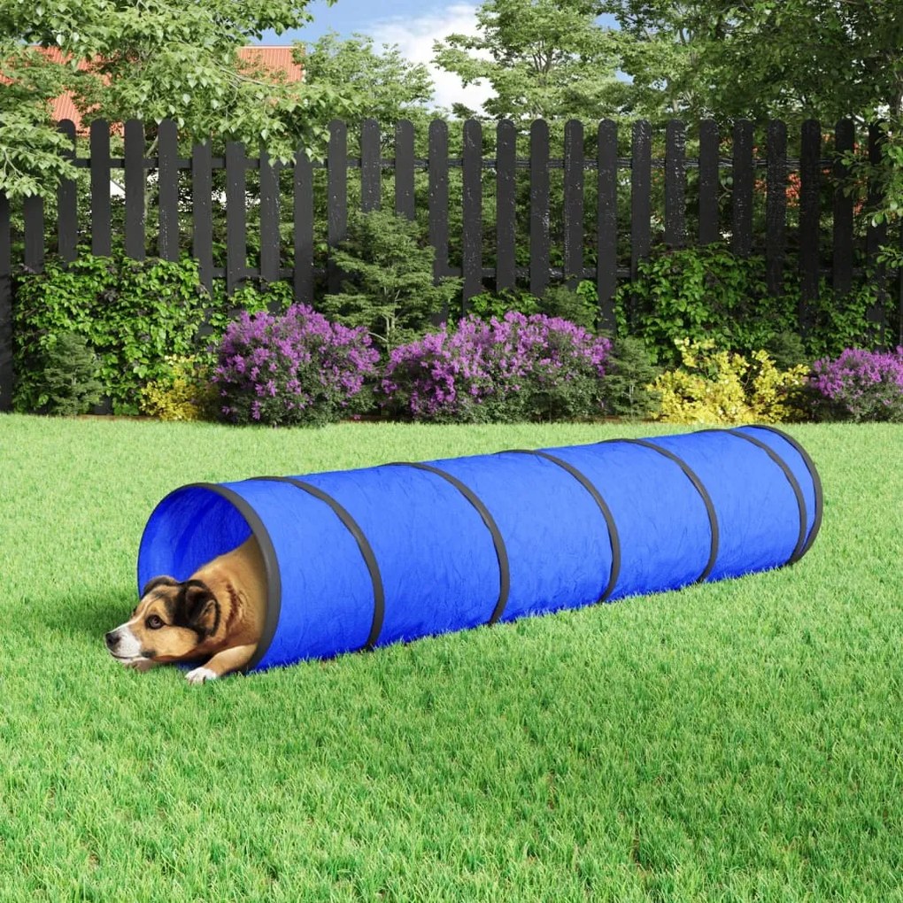 vidaXL Tunel pentru câini, albastru, Ø 40x200 cm, poliester