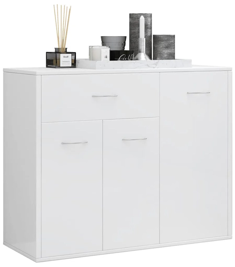 Servantă, alb extralucios, 88x30x70 cm, pal