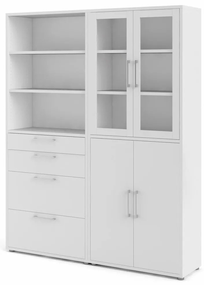 Uși pentru dulap Modulo 83,6 x 105,4 cm vitrat, alb / transparent