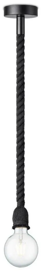 Lustră pe cablu LEONARDO ROPE 1xE27/10W/230V negru