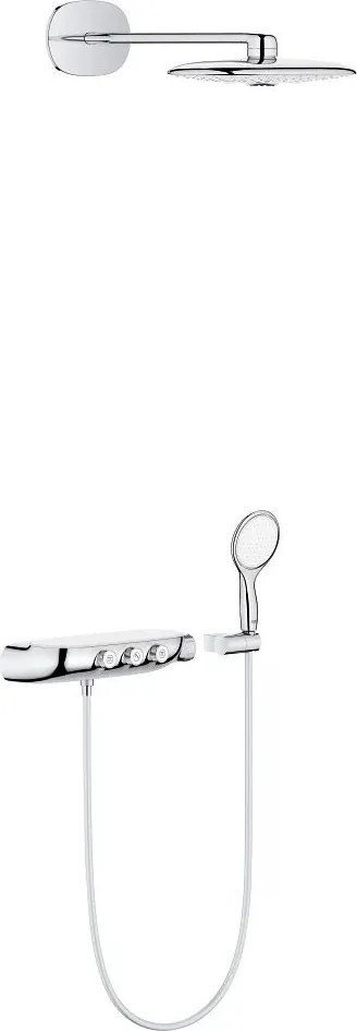 Sistem de dus cu termostat Grohe Rainshower Smartcontrol 360 Duo suprafata de pulverizare cromata