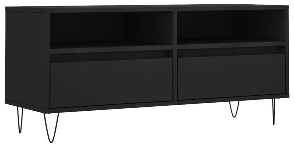 831237 vidaXL Comodă TV, negru, 100x34,5x44,5 cm, lemn prelucrat