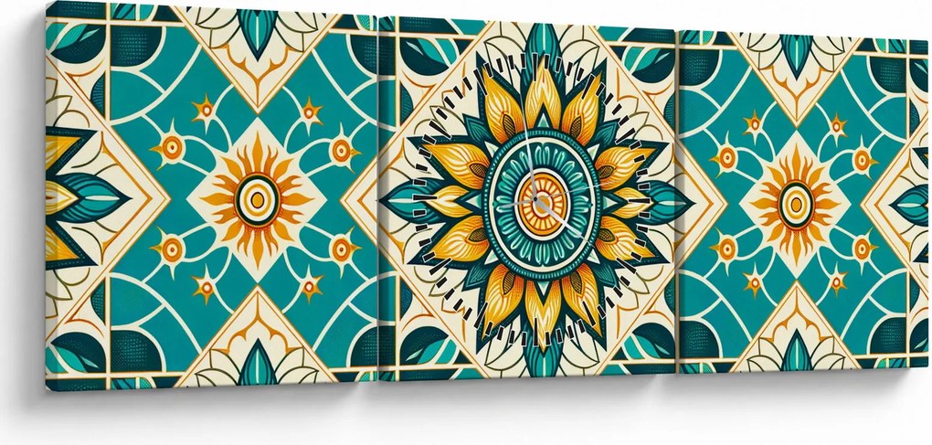 Tablou - Model turcoaz (cu ceas) (90x30 cm)
