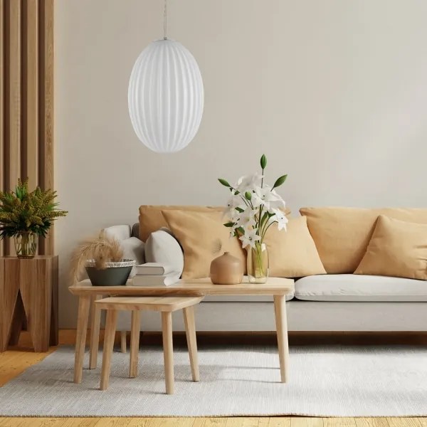 Lustră pe cablu BRAGA 1xE27/60W/230V alb