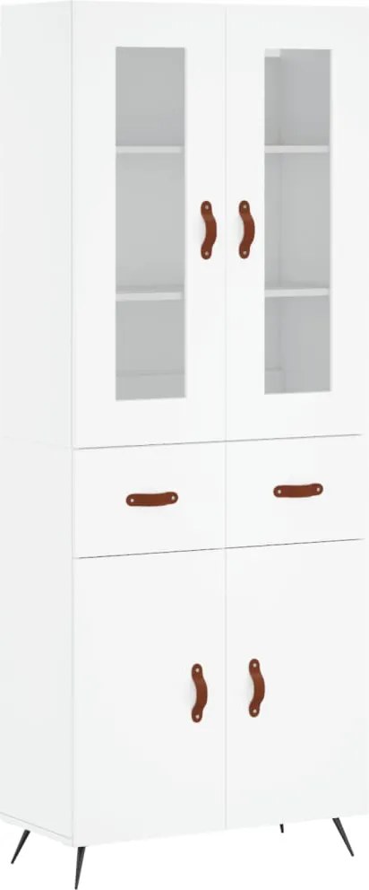 vidaXL Dulap înalt, alb, 69,5x34x180 cm, lemn compozit