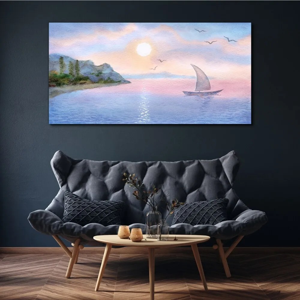 Tablou canvas Barcă de mare Aquarelle
