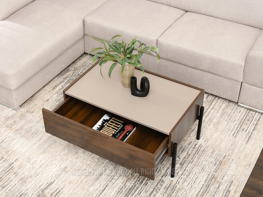 Măsuță de cafea Bertina M (bej + negru). 1111576