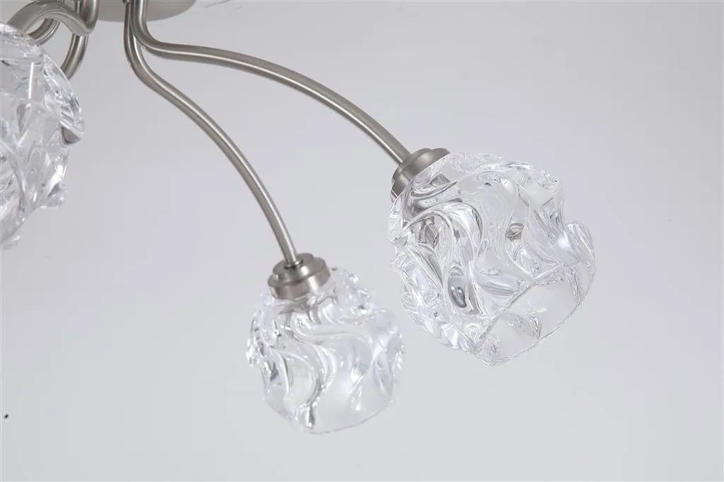 Lustra aplicata 5 becuri metal nickel satinat Astral