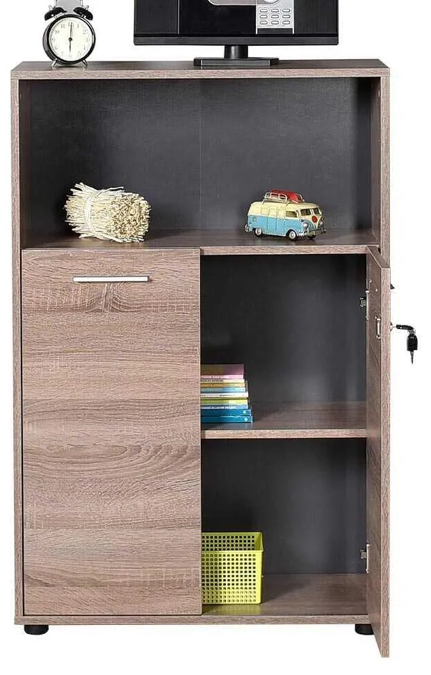 Biblioteca Adore New York, 2 usi cu cheie, 3 rafturi, 72 x 110 x 34 cm