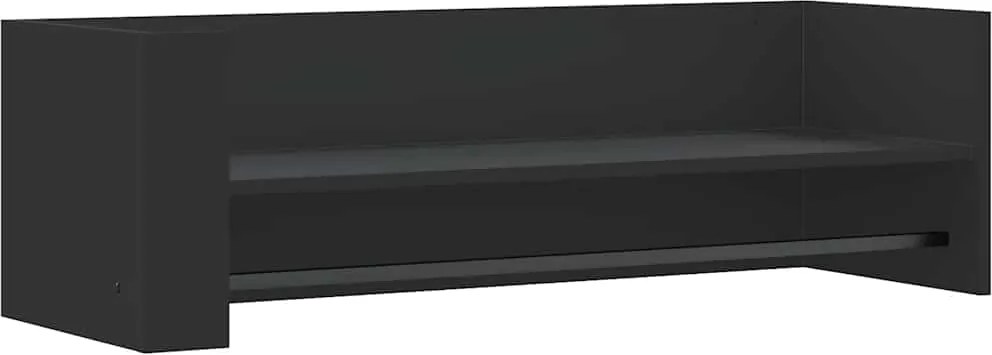 vidaXL Raft de perete, negru, 100x35x30,5 cm, lemn prelucrat