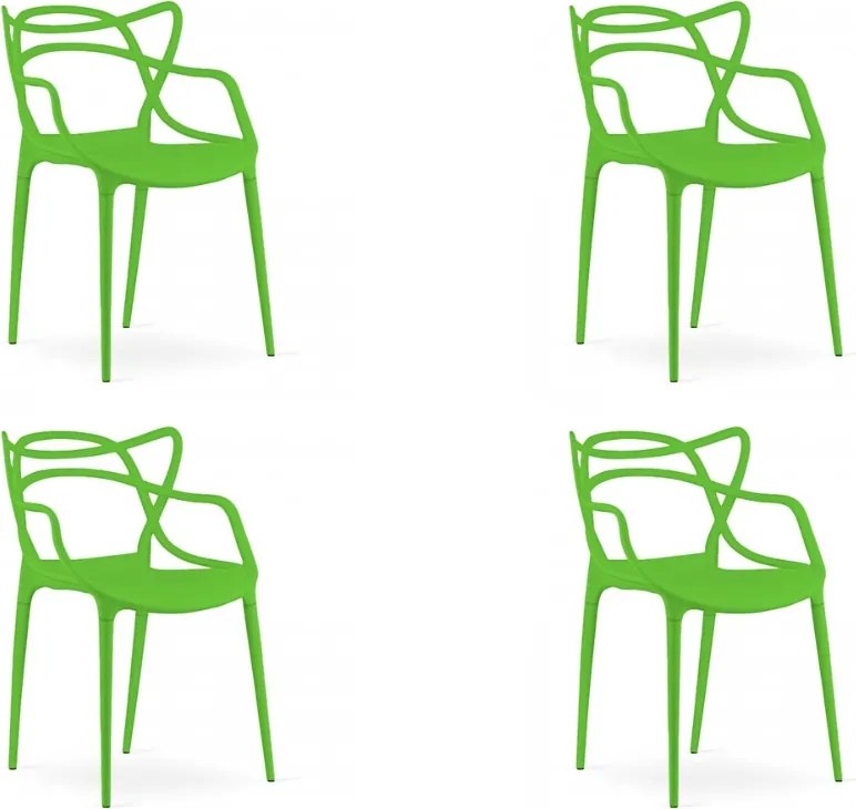 Set 4 scaune din plastic KATO, verde