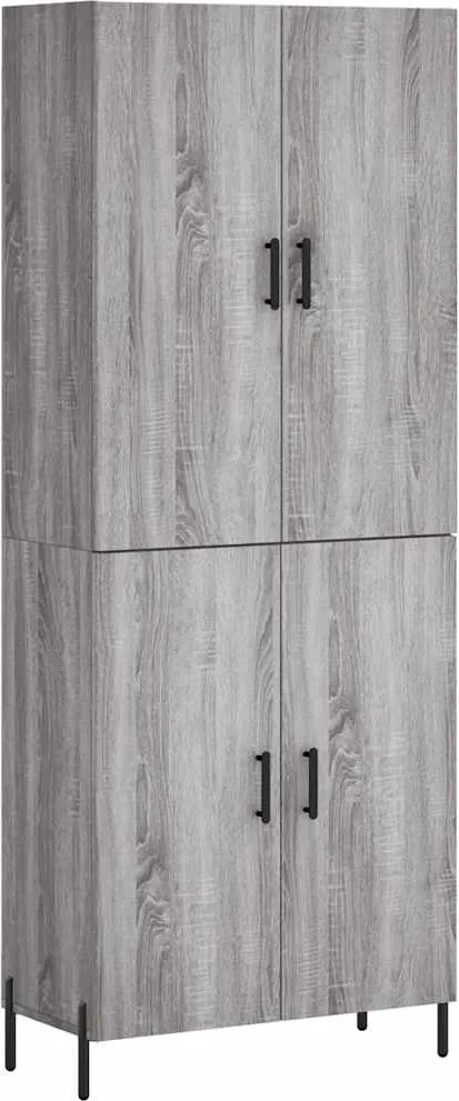 vidaXL Dulap înalt, gri sonoma, 69,5x34x180 cm, lemn compozit
