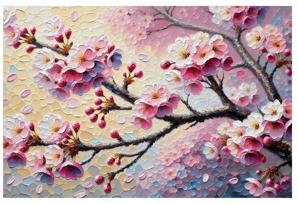 Tablou flori roz de primăvară