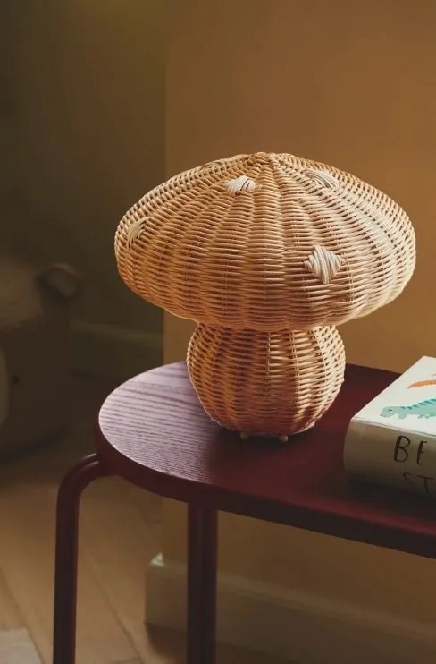 Lampa de masa design decorativ natural din ratan Allie