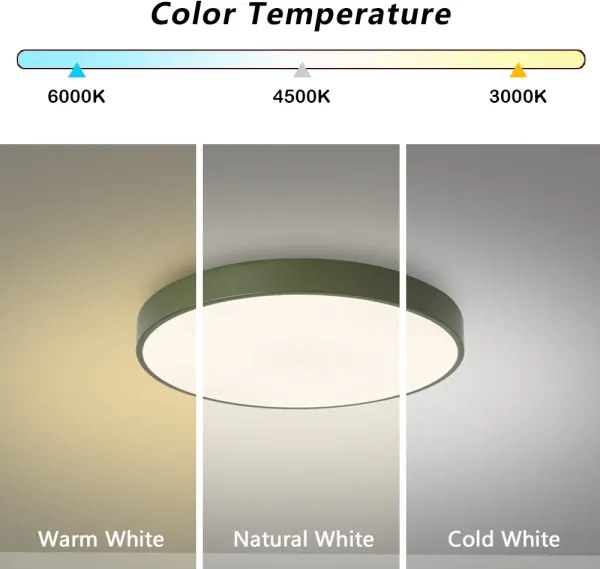 Brilagi - Plafonieră LED POOL, 36W, 230V, 3000/4000/6000K, 30 cm, verde