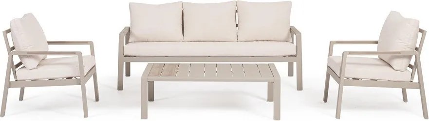Set mobilier de grădină bej din aluminiu pentru 5 persoane Elna – Bizzotto