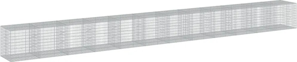 vidaXL Coș gabion cu capac, 1200x100x100 cm, fier galvanizat