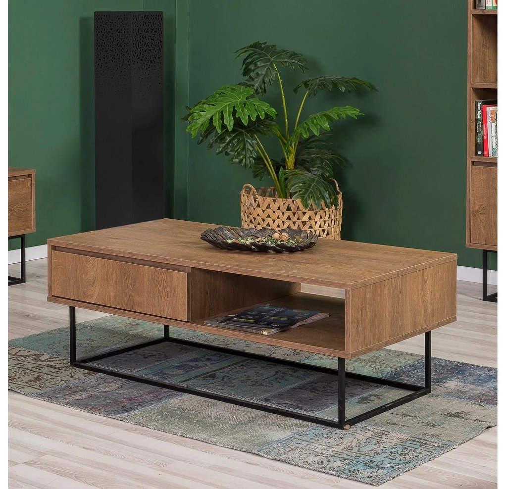 Set mobilier living Laxi 11 (nuc + negru). 1107123