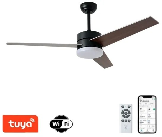 Immax NEO 07285L - Ventilator de tavan LED+CCT dimabil cu viteze variabile, 24W/230V, Wi-Fi Tuya + telecomandă