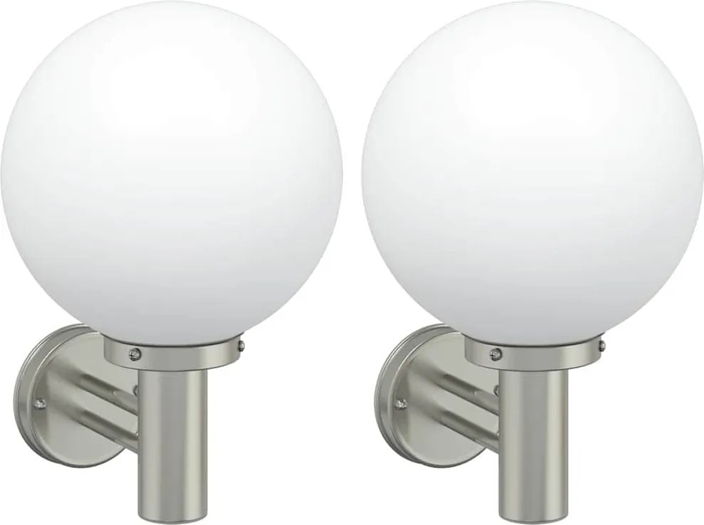 vidaXL Lumină de perete pentru exterior 2 pcs Argintiu 28 x 25 x 38 cm