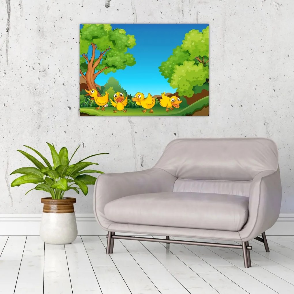 Tablou - Bobobci de rață vesele (70x50 cm)