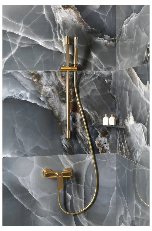 Baterie aurie pentru duș cu montare pe perete (1 ieșire) Spy – Sapho