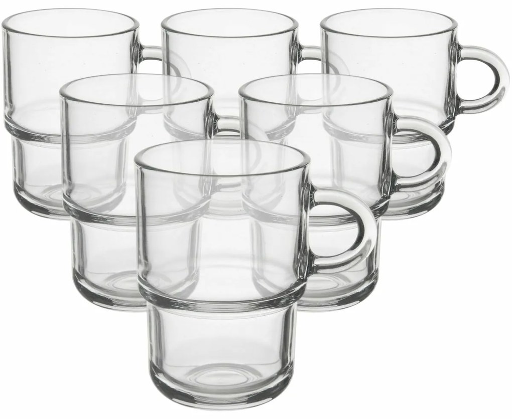 Orion Set de căni din sticlă Cozy 6 buc., 0,35 ml