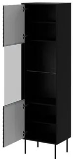 Set mobilier living Hermano I (Negru + Nuc warnia) . 1105956