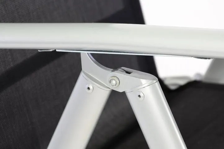 Şezlong 2x reglabil de grădină+suport de picioare - negru