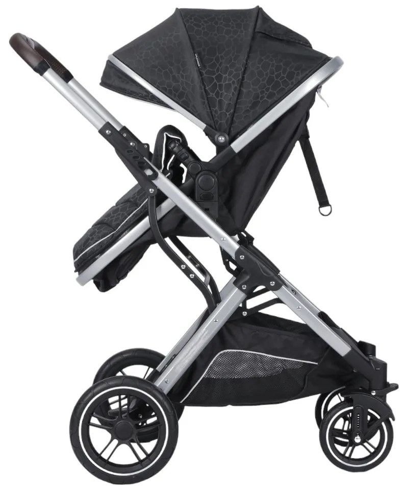 Carucior nou nascuti 3 in 1 NOVOKIDS™ H3100 series, Cu geanta bebe, Cadru Aluminiu, Amortizoare, Roti din cauciuc plin AVE, Landou, Scoica auto,
