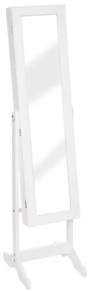 Atmosphera - Oglindă de podea KRISTIN cu cutie pentru bijuterii, 146,8x37 cm, albă