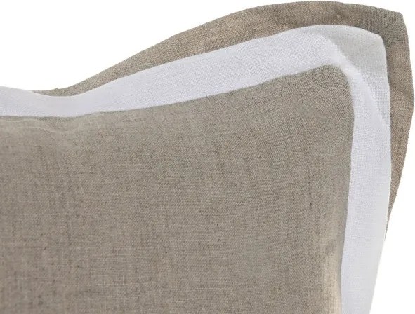 Pernă decorativă pătrată din in natural, 50 x 50 cm, 525 g, bej natural, husă cu fermoar, „Linen Cushion Square"