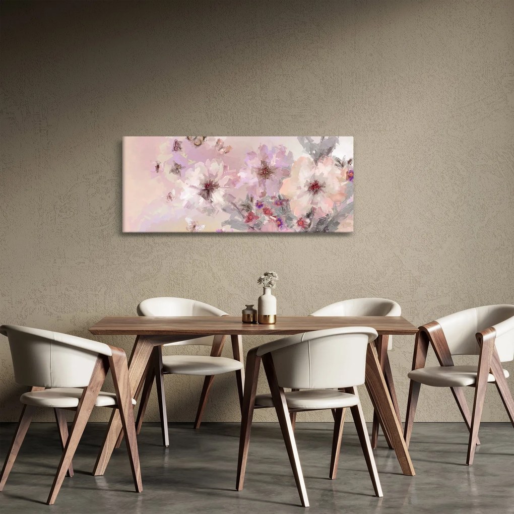 Tablou - Colaj de artă cu fluturi (120x50 cm)