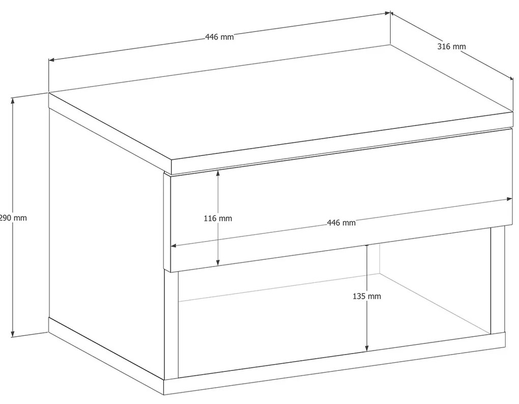 Măsuță de noptieră Ribes Antracit