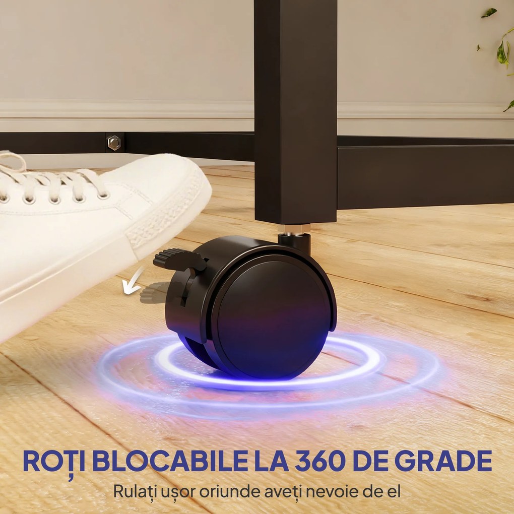 SPORTNOW Masă de Ping Pong Pliabilă cu Roți, Plasă și Palete pentru Interior | Aosom Romania