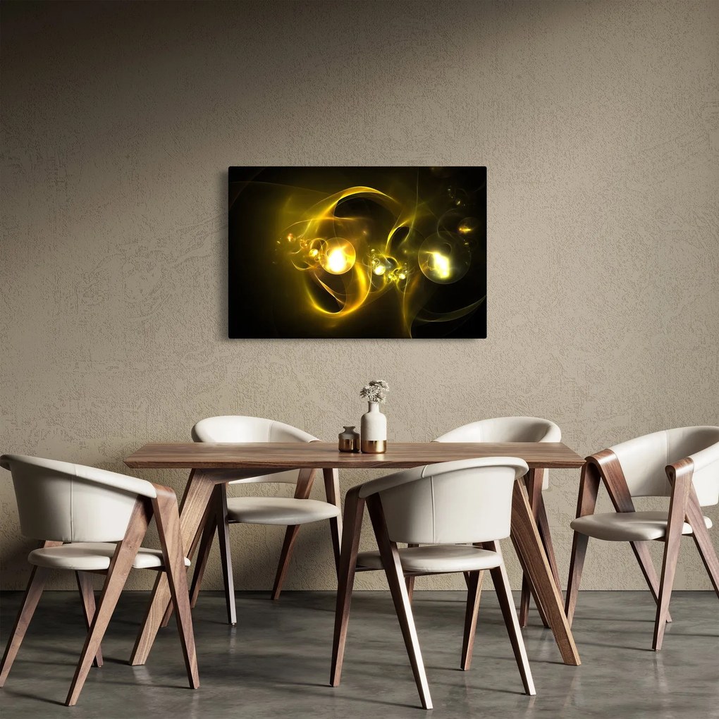 Tabloul abstract cu bile galbene (90x60 cm)