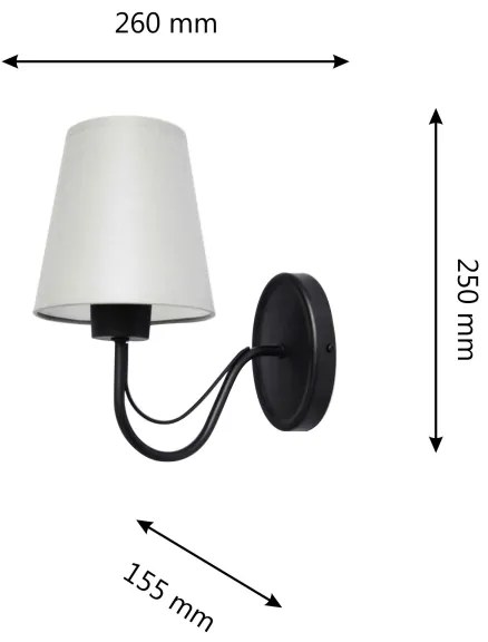 Lampă de perete MALBO 1xE27/15W/230V gri/negru