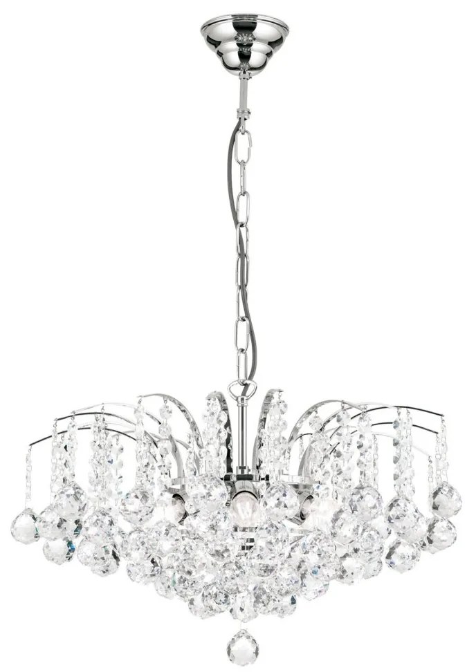 Candelabru cristal Asfour design lux KRISTALL KLASSISCH 6L chrome plated/clear crystal