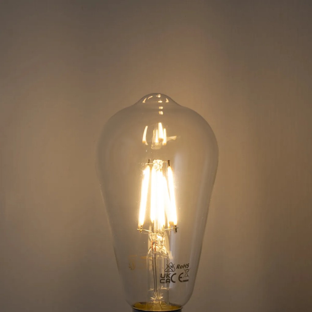 Set de 5 becuri LED cu filament E27 ST64 clar 4W 470 lm 2700K