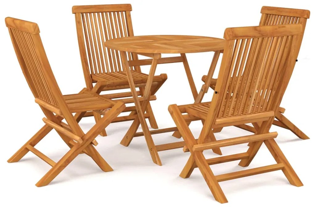 vidaXL Set mobilier grădină, 5 piese, lemn masiv de tec