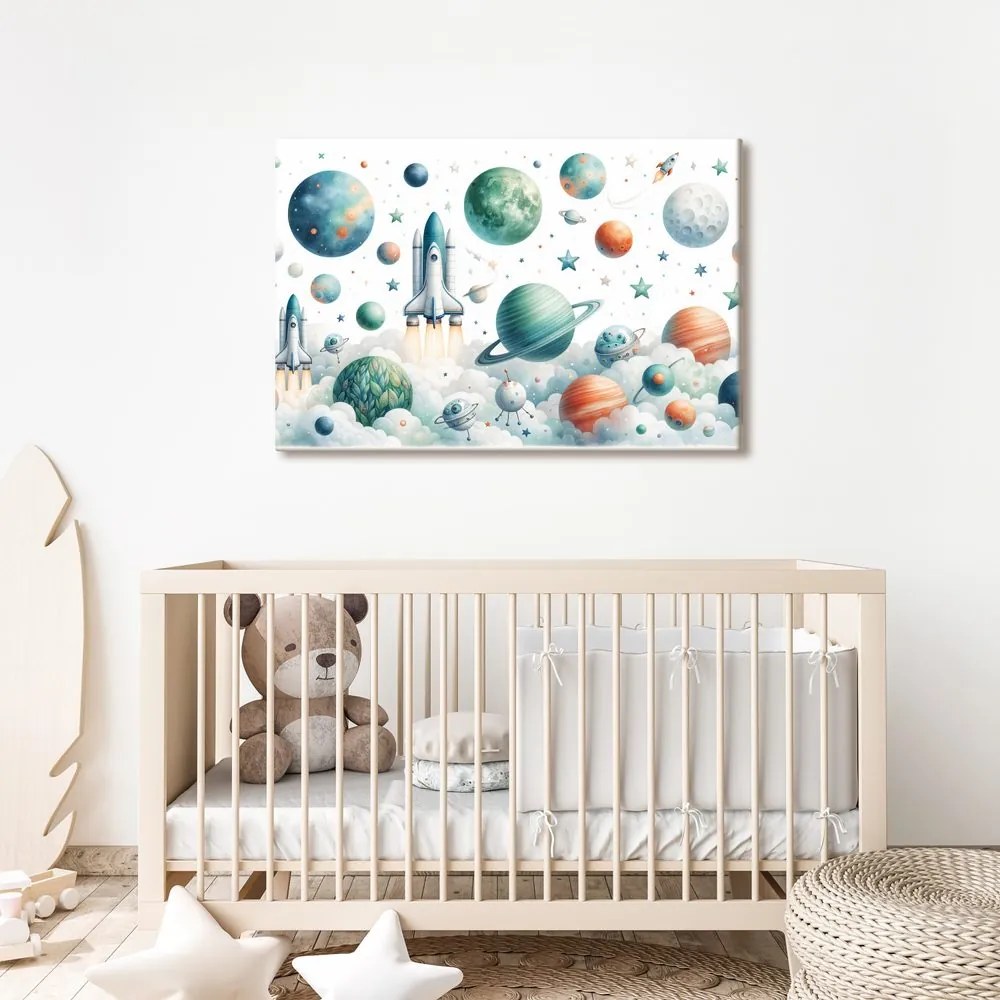 Tablou rachetă printre planete