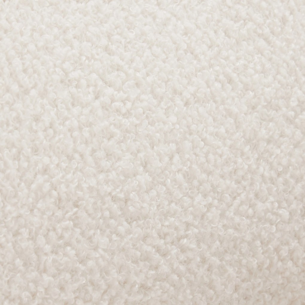 Scaun de prânz cu brațe, țesătură Sherpa, pernă de șezut groasă, spătar ergonomic, 52.5×48×83.7 cm, Bej