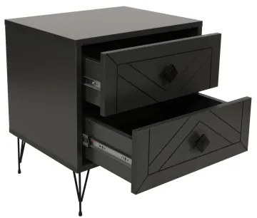 Noptieră LUNA 55x50 cm antracit/neagră