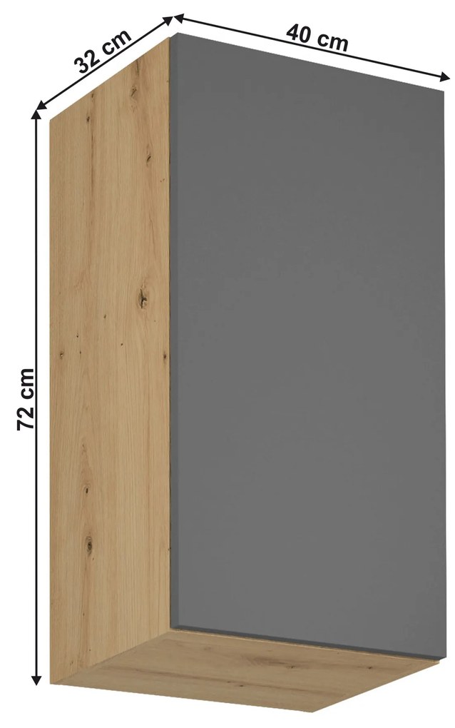 Zondo Dulap superior de bucătărie G40 Langari (stejar artisan + gri mat) (S). 1016901